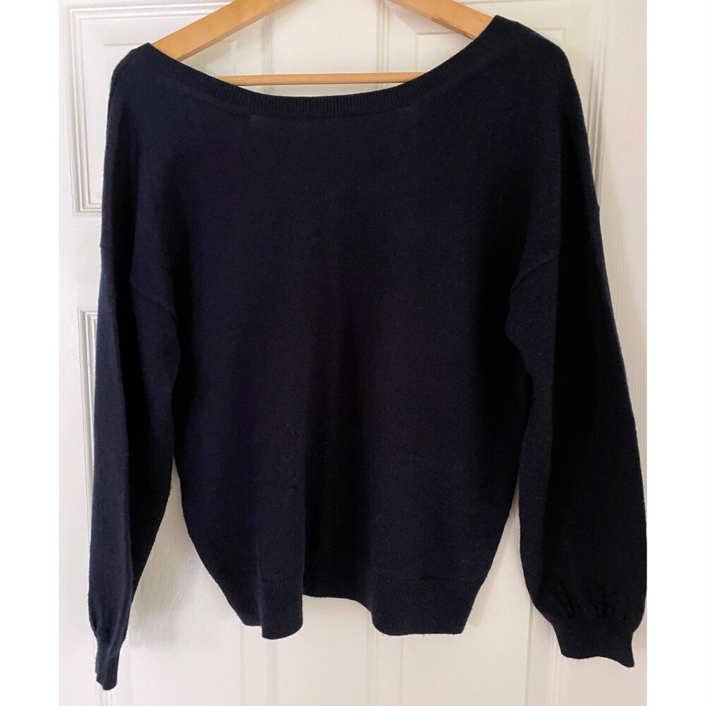 Banana Republic Vee Back Cozy Sweater, Size SMALL, Navy Blue